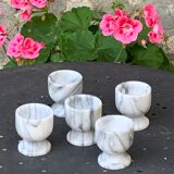 5 vintage marble coquetiers