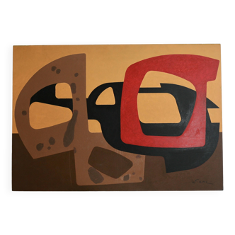 Painting (painted wooden panel without fixing). Free forms, 70s