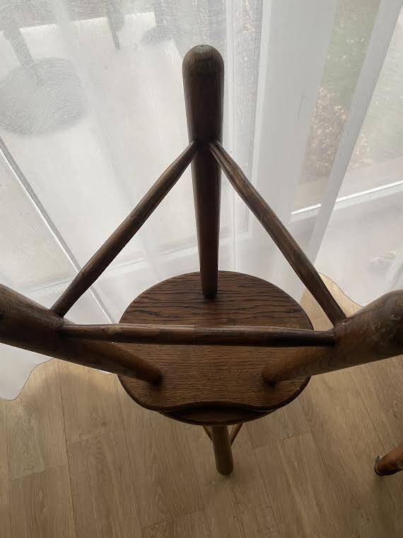 Solid oak tripod stools