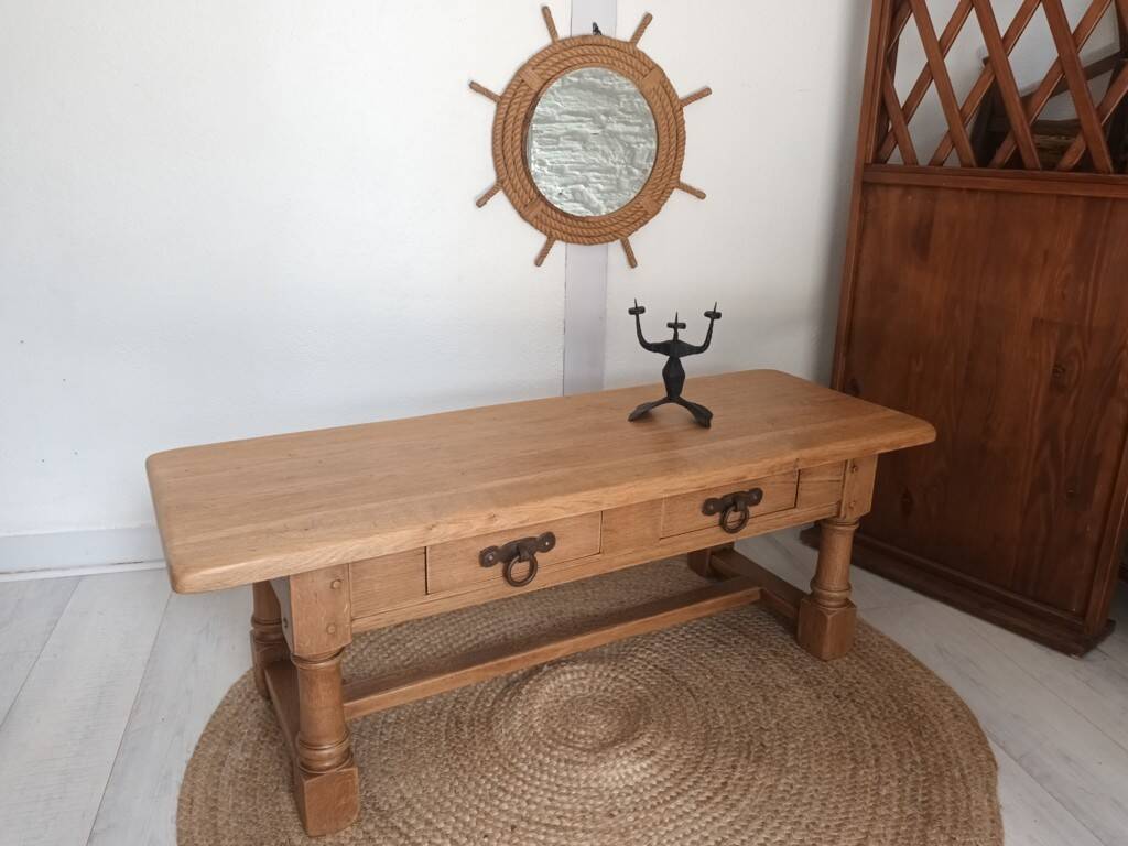 Solid oak farmhouse coffee table