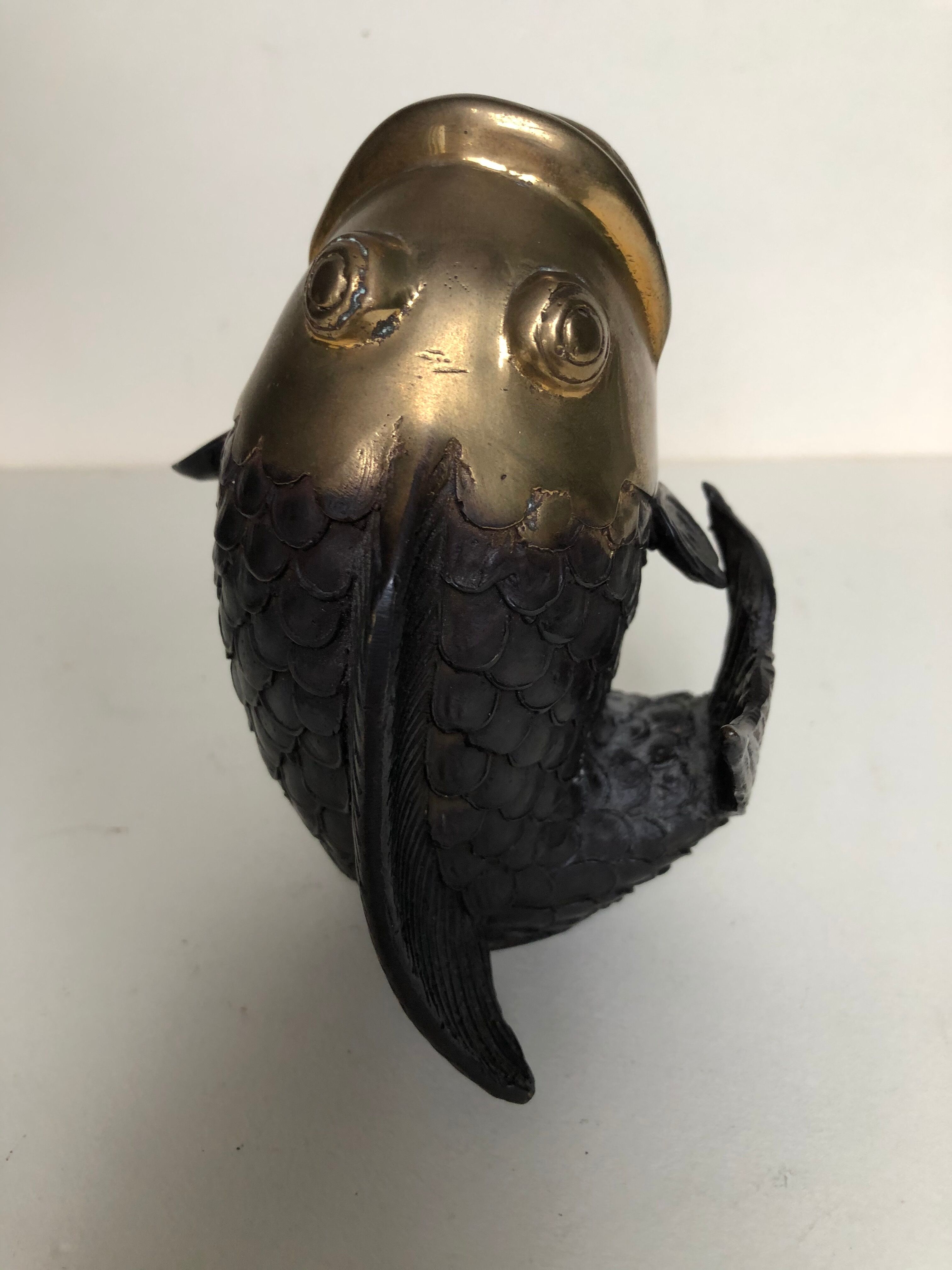 Bronze fish vase