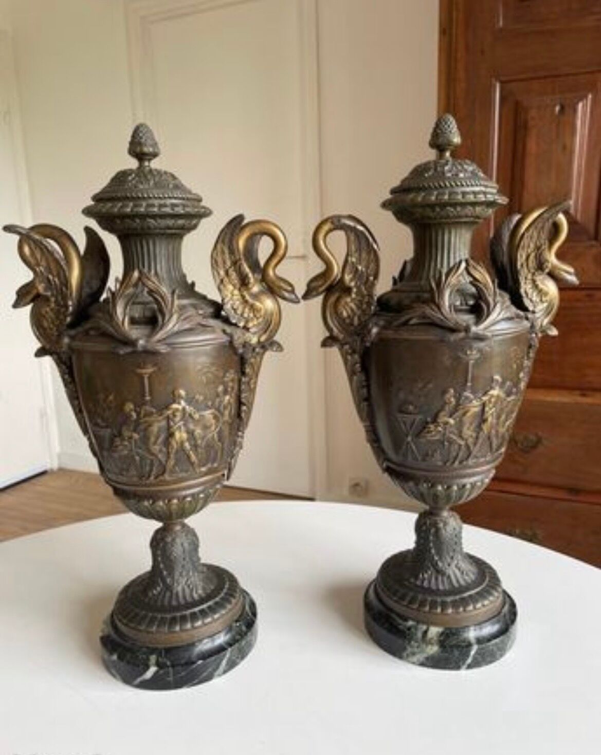 According to Émile Louis Picault, sculptor, a pair of large decorative vases.