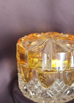 Amber and transparent crystal box Val Saint-Lambert Art Deco