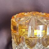 Amber and transparent crystal box Val Saint-Lambert Art Deco