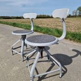 Set of 2 Nicolle whale tail workshop chairs