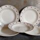 Five plates Céranord Saint-Amand "Brocatelle" vintage