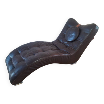 Meridienne, chaise longue en cuir Contempo Italie