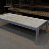 Aluminum and marble coffee table from the 1970s