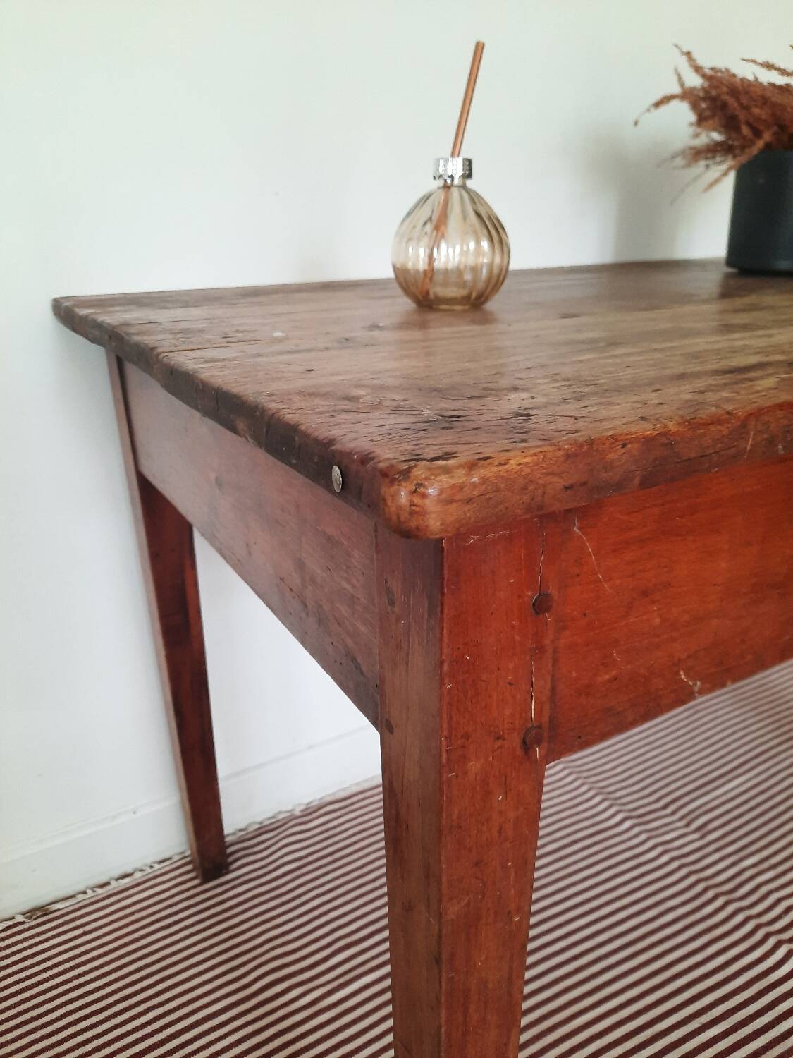Antique farmhouse table with drawer