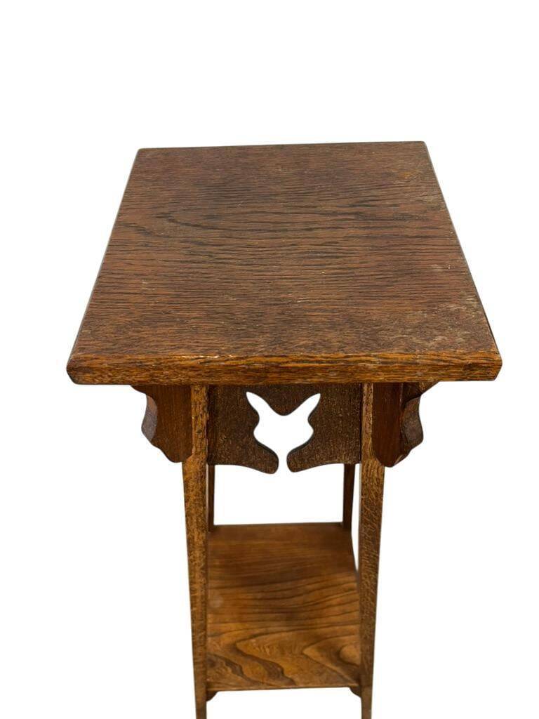 Vintage high side table in wood / plant table / shelf