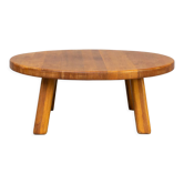 60s Massive Oak round coffee table for de Puydt