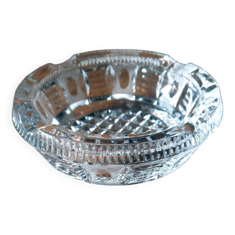 Ancien cendrier en cristal taillé Décor Art Déco Vintage Années 40/50