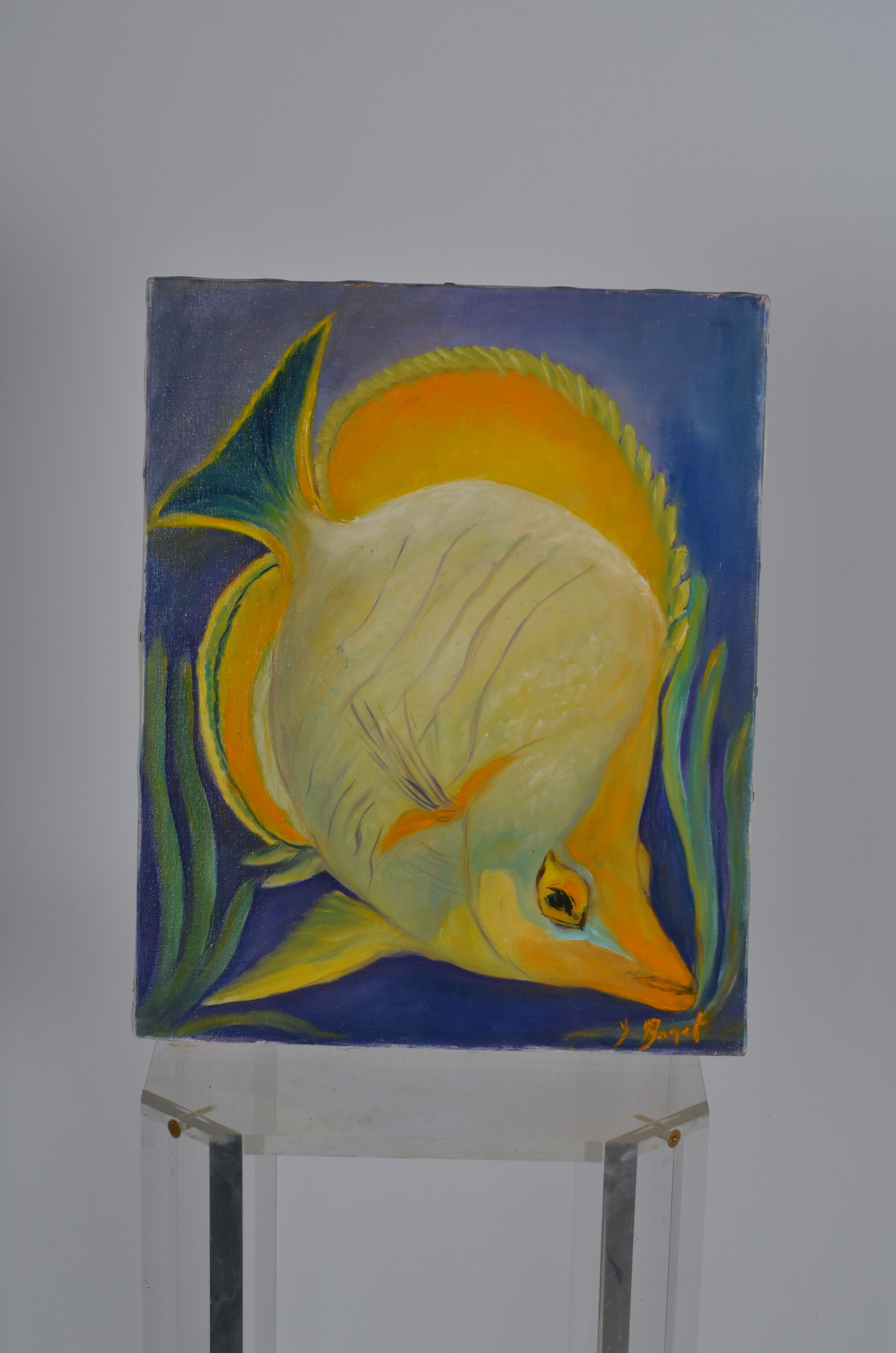 Oil on canvas butterfly fish