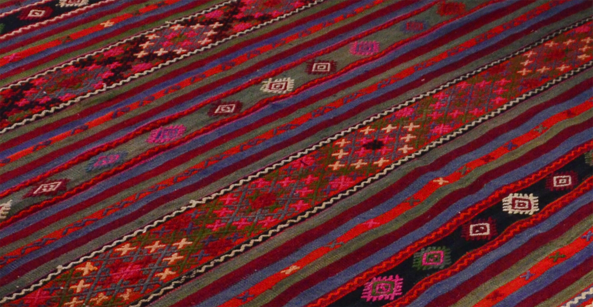 Anatolian handmade kilim rug 370 cm x 194 cm