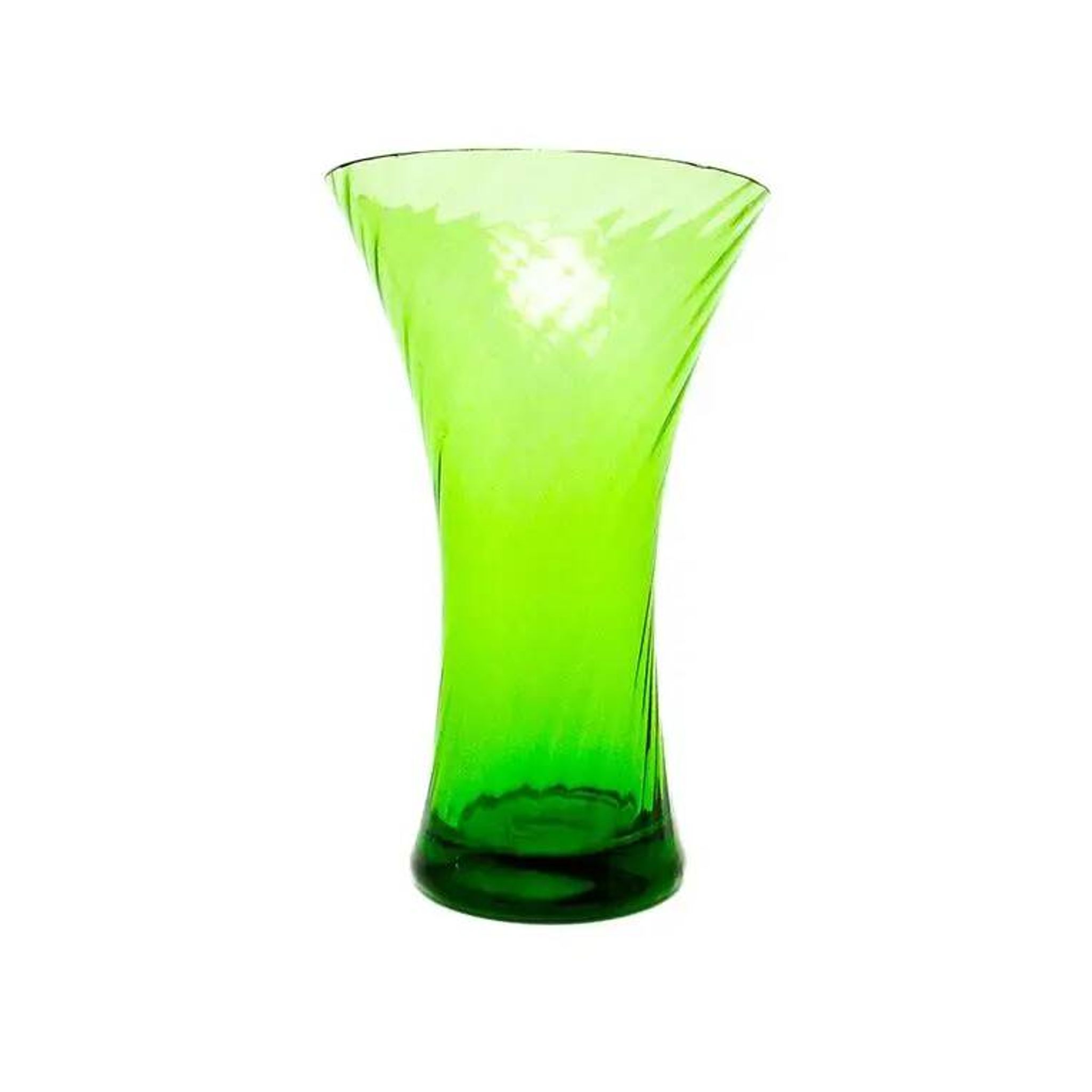 Postmodern vase, green glass, Huta Hortensja, Poland, 1970s