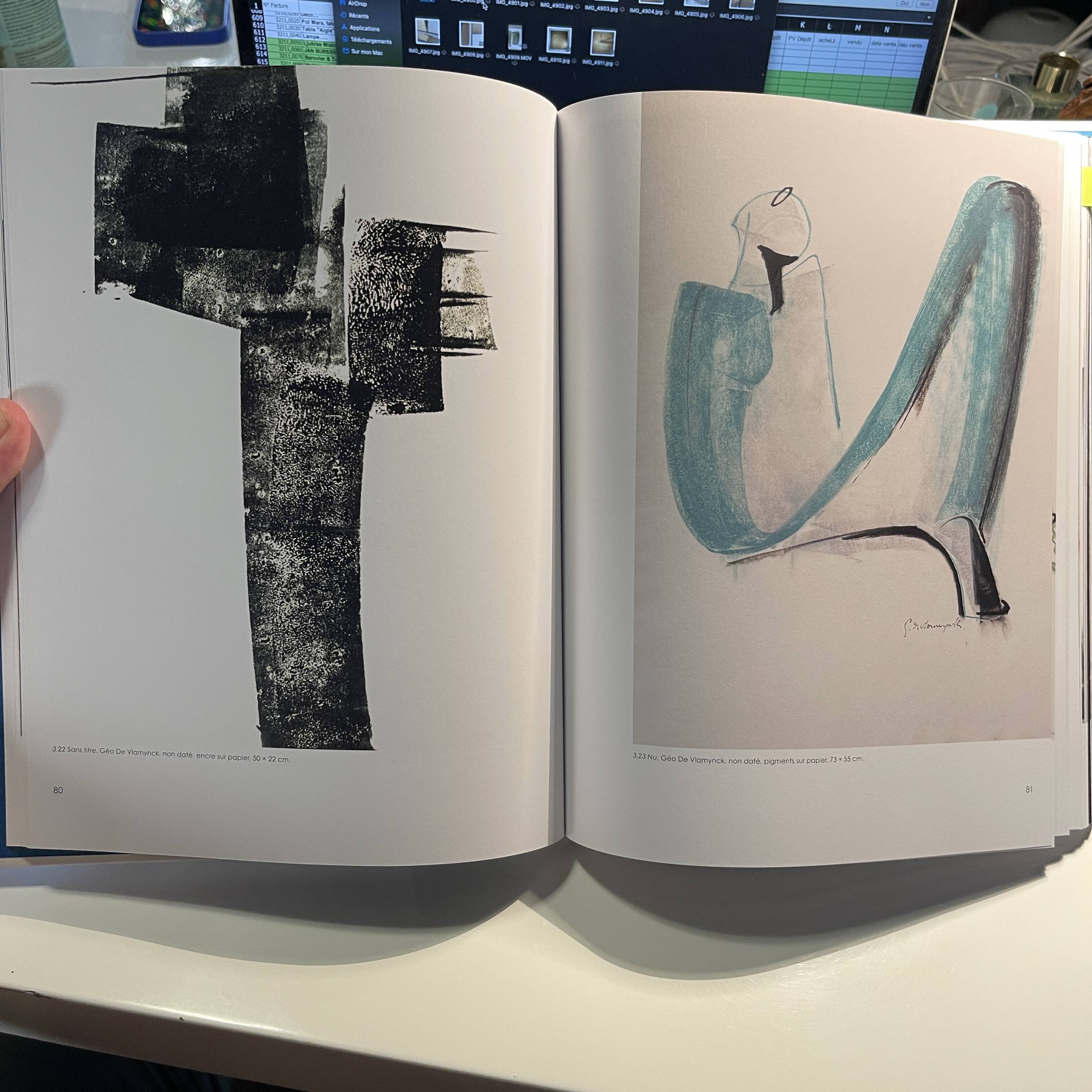 Abstract painting, Georges (Géo) De Vlamynck, oil on panel, ca 1960