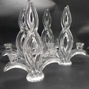 4 Bougeoirs lys en cristal de Vannes le Châtel .