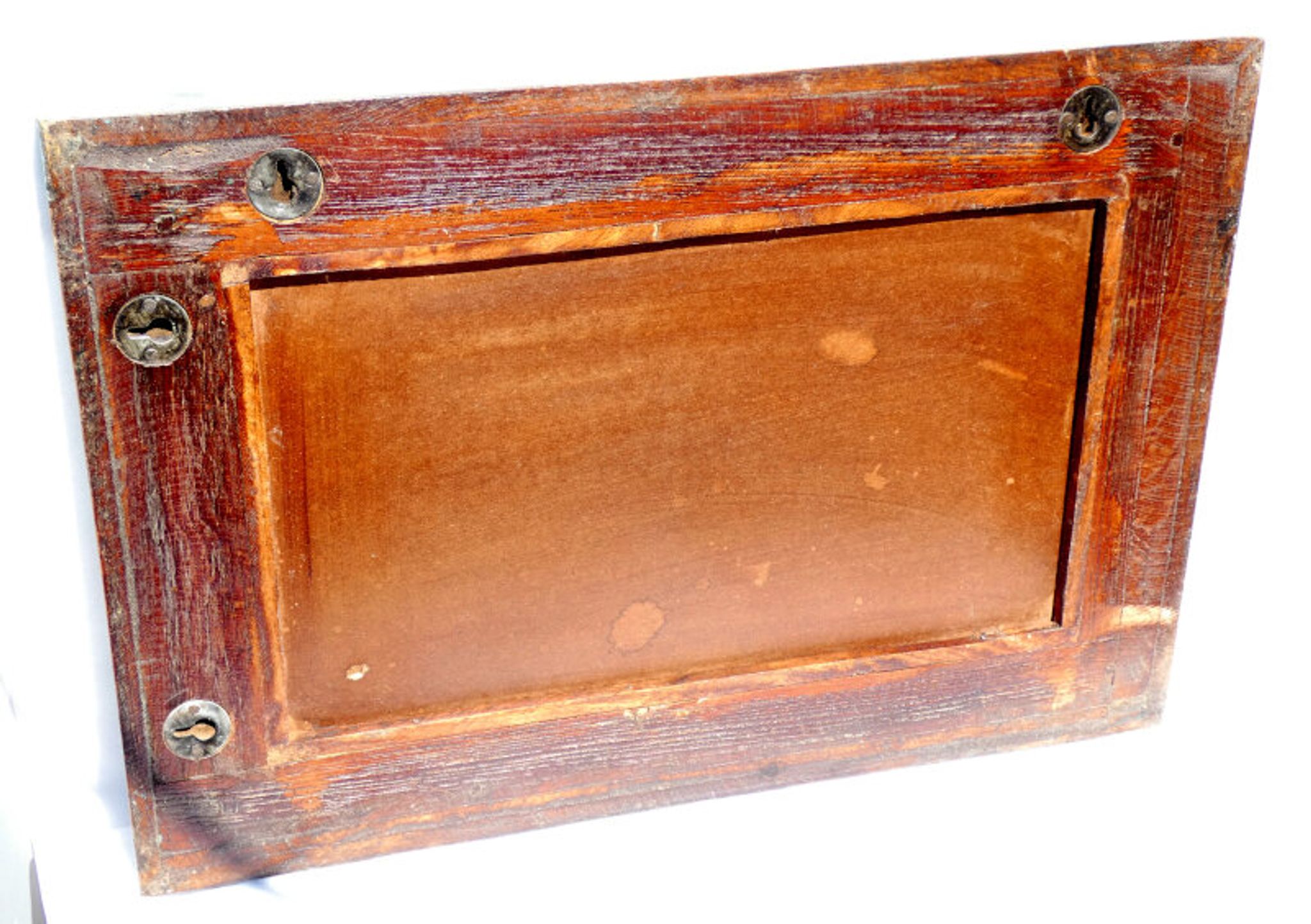 Mirror wood old teak patina blue 57x3x34cm 1