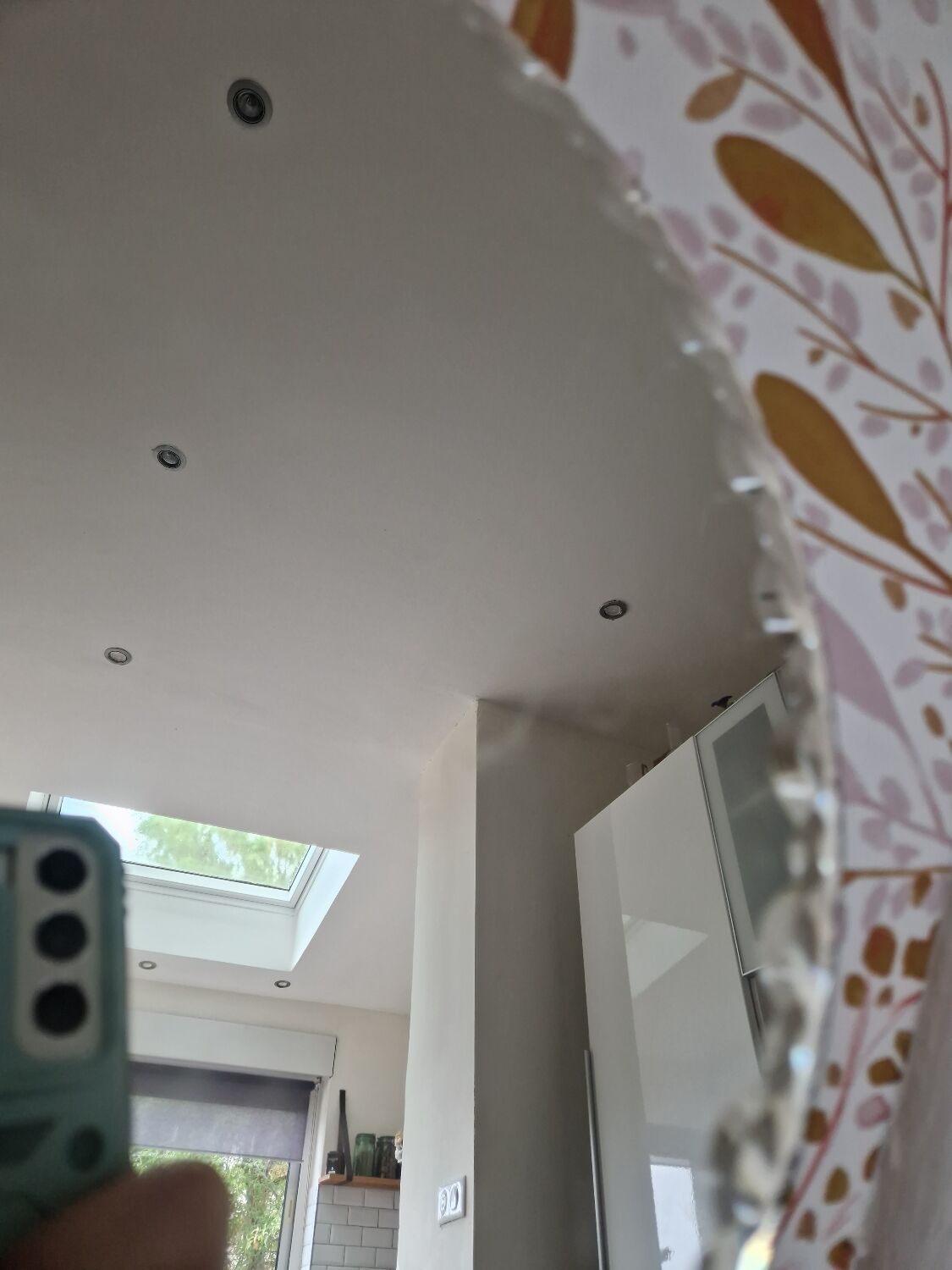 Solid wood letters vintage round beveled mirror