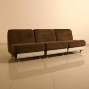 3 chauffeuses "Concha" en velours marron par Jo Otterpohl pour COR