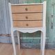 Vintage wooden bedside table with 3 drawers.