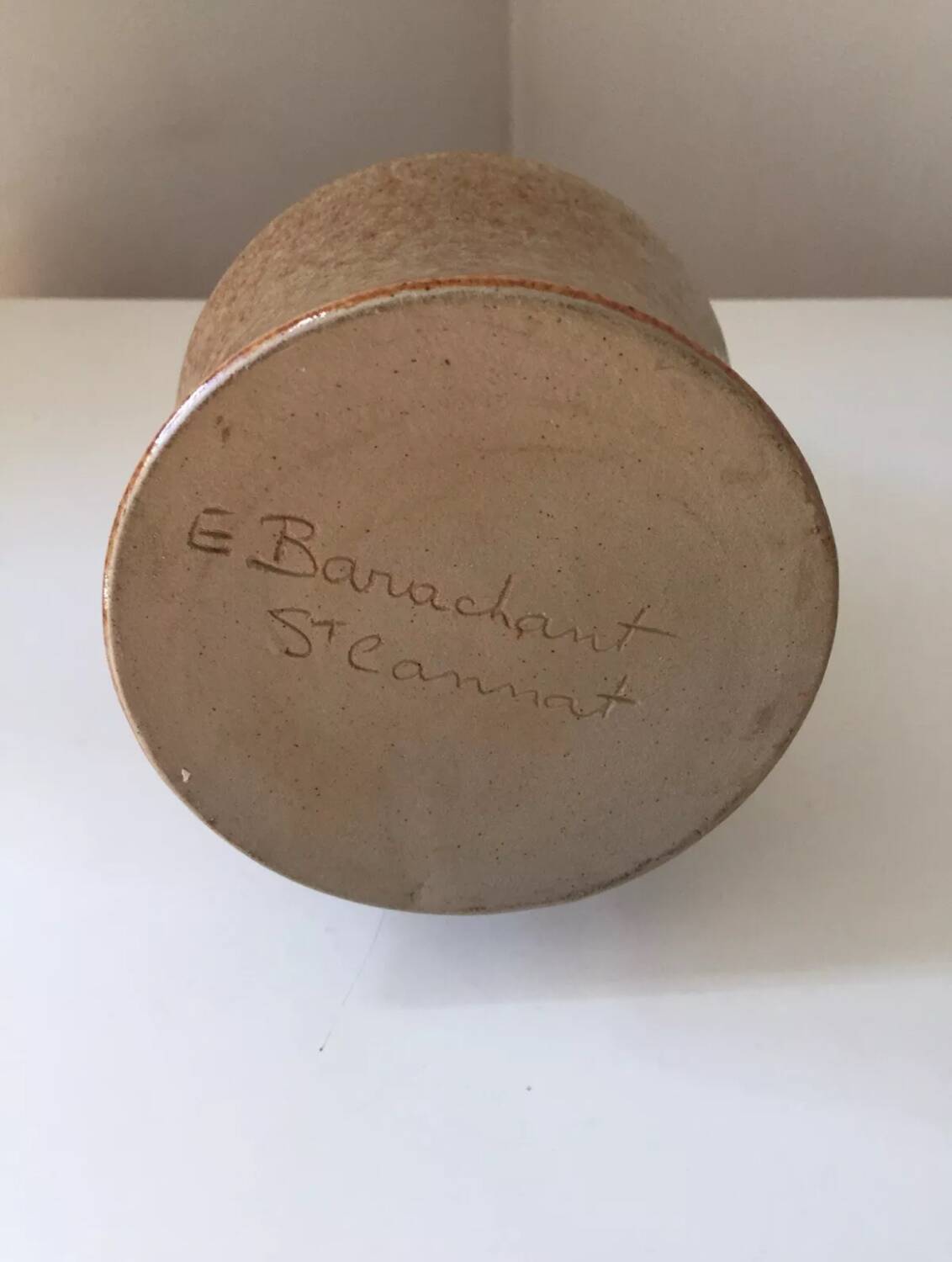 Elie Barachant stoneware vase, St Cannat, 1950 vintage