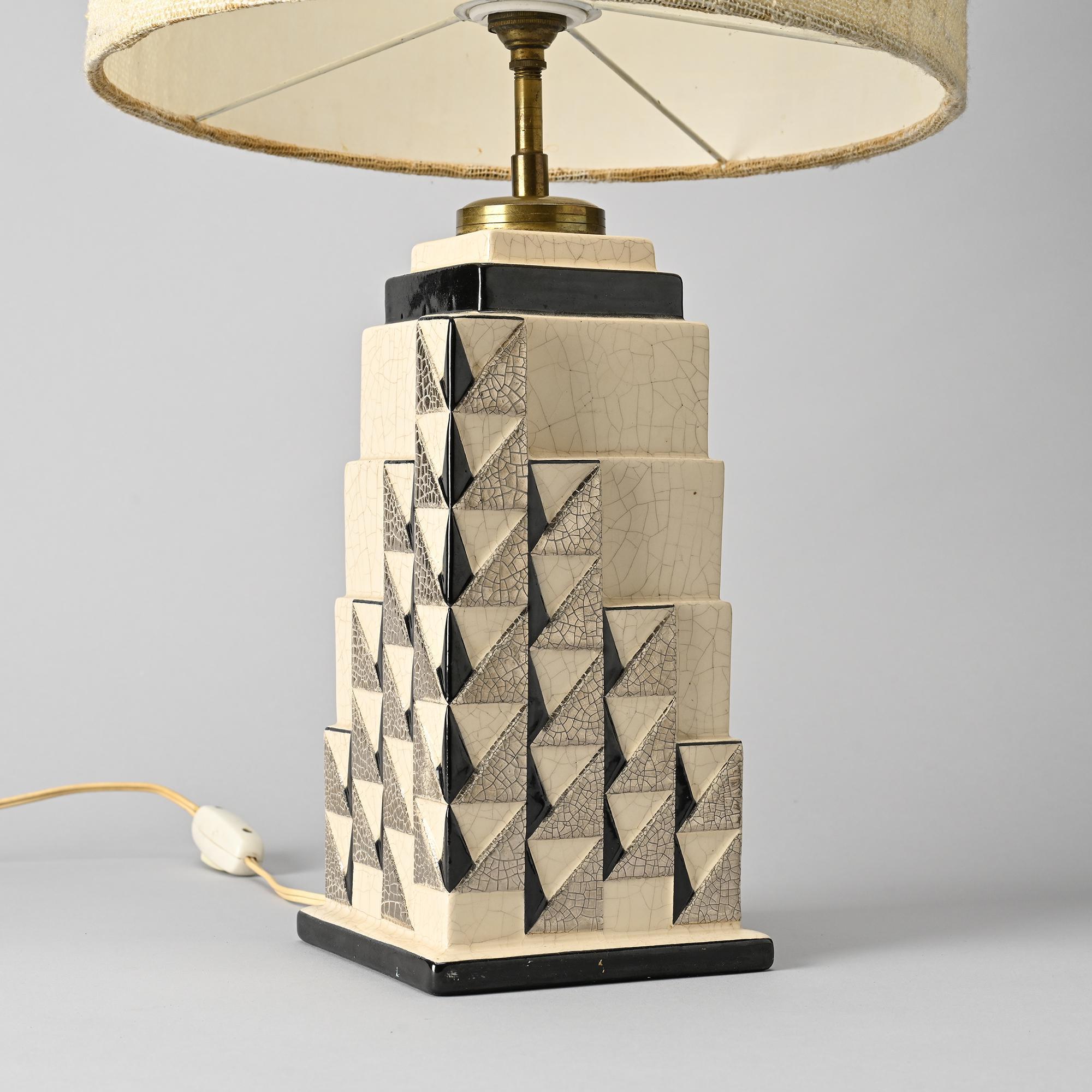 Ceramic lamp, Charles Harva, France, circa 1930