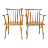 Paire de chaises Lübke années 1950 Vintage Allemagne