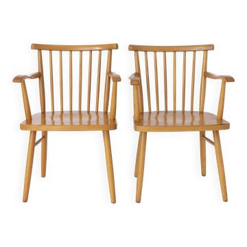 Paire de chaises Lübke années 1950 Vintage Allemagne