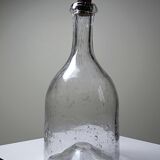 Large antique blown glass bottle with bubbles, early 20th century 1900-1920.