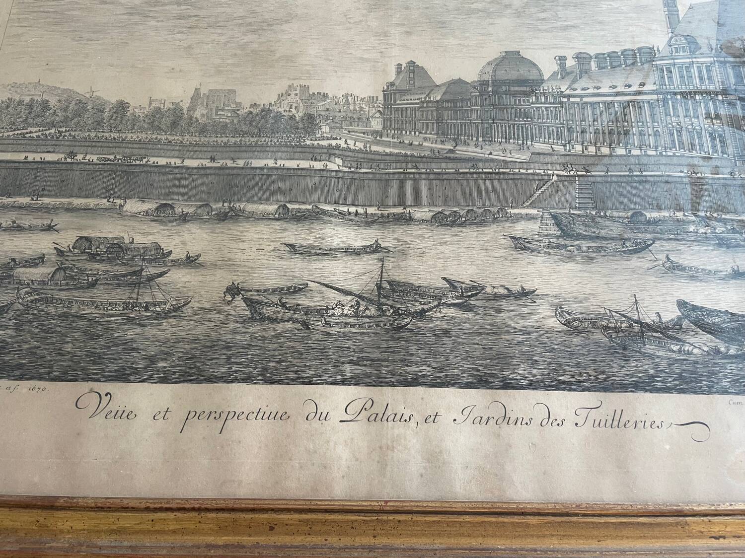 Antique engraving of the Tuileries Palace
