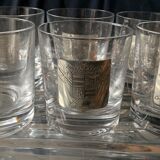 6 crystal whiskey glasses from Sèvres Prévost, Captain, Marshal, Boutelier, Fauconnier and Veneur