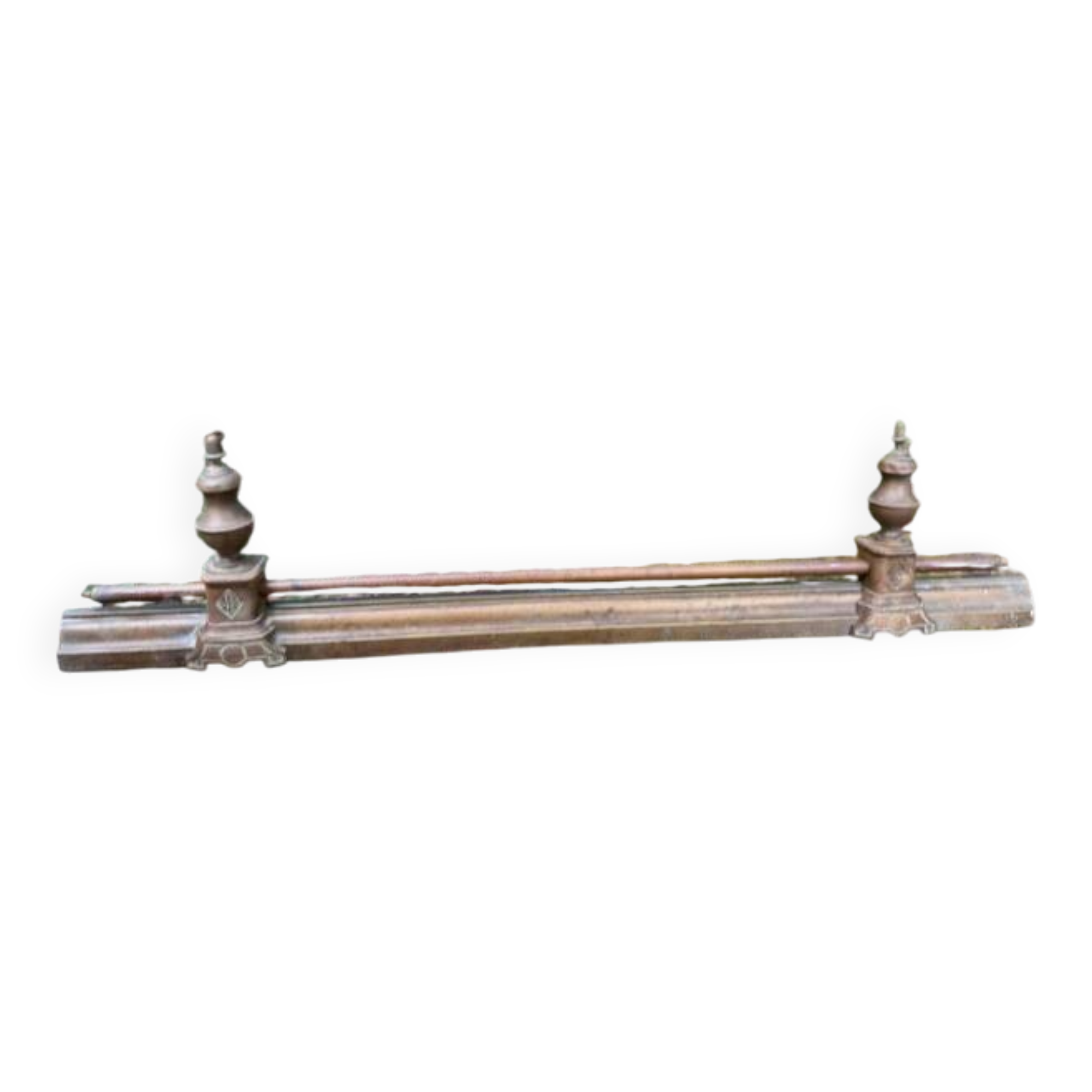 19th century bronze fireplace bar