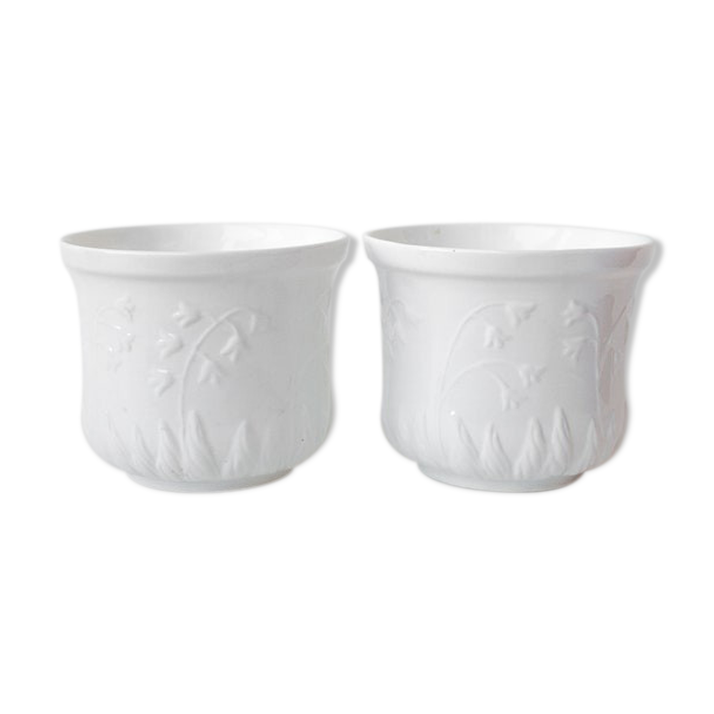 Pair of planter, vintage planter, ceramic planter, FAL Capuchos alcobaça, pot cover