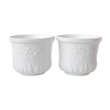 Pair of planter, vintage planter, ceramic planter, FAL Capuchos alcobaça, pot cover