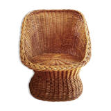 Wicker rattan armchair