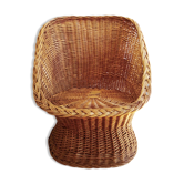 Fauteuil corbeille en rotin tressé