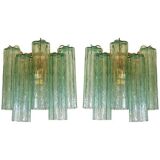 Contemporary green “tronchi” murano glass wall sconce