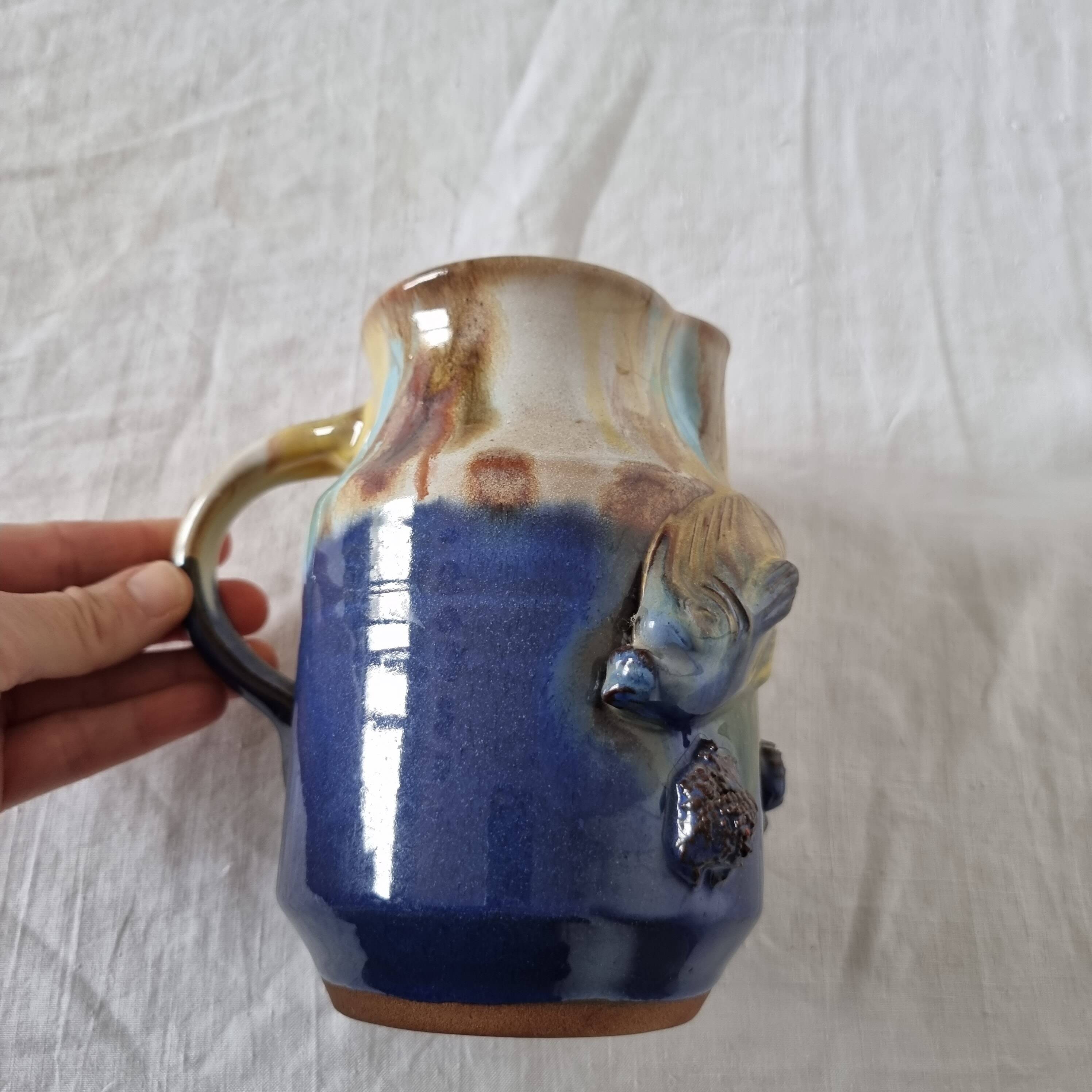 Rare Antique Ceramic or Glass Pitcher Imitation Remueed Gumnut & Gum