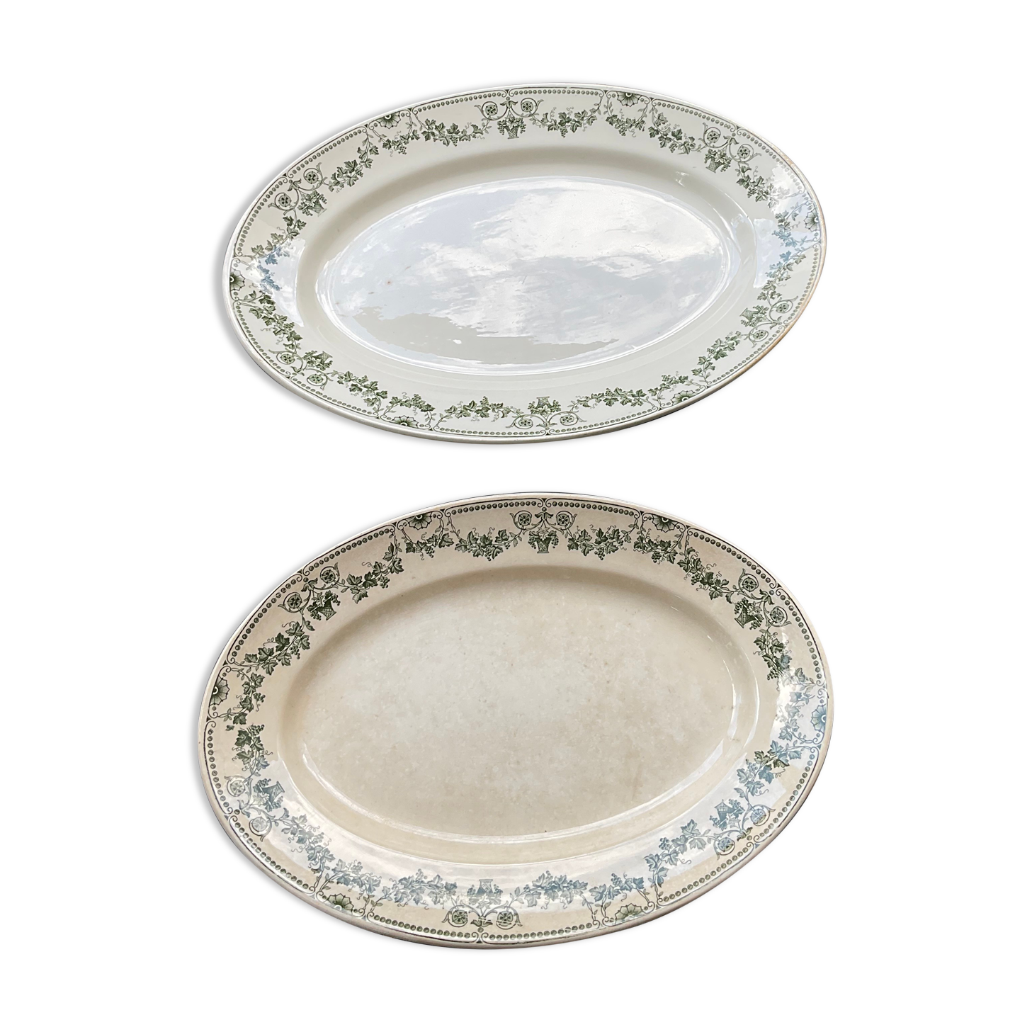 2 oval dishes . Badonvillers.model champagne