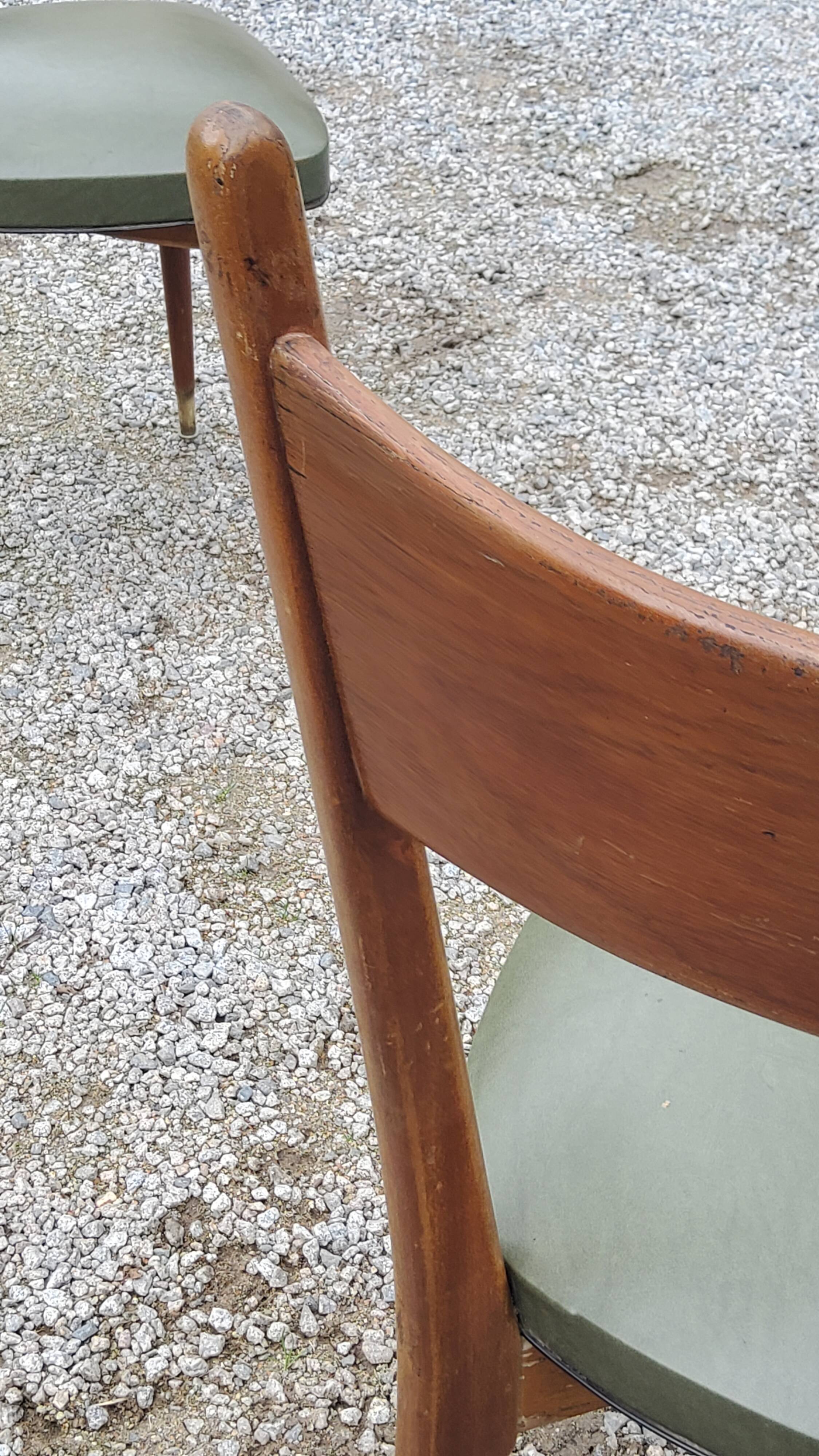 Pair of 50's Scandinavian style mahogany chairs