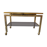 Gold metal and wood coffee table