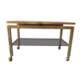 Gold metal and wood coffee table