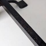 Pair of modernist wrought iron andirons - 1950s