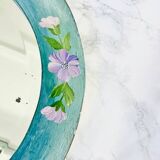 Miroir XIX ème cadre peint oval verre biseauté