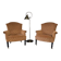Set of 2 vintage salmon pink armchairs / club chairs