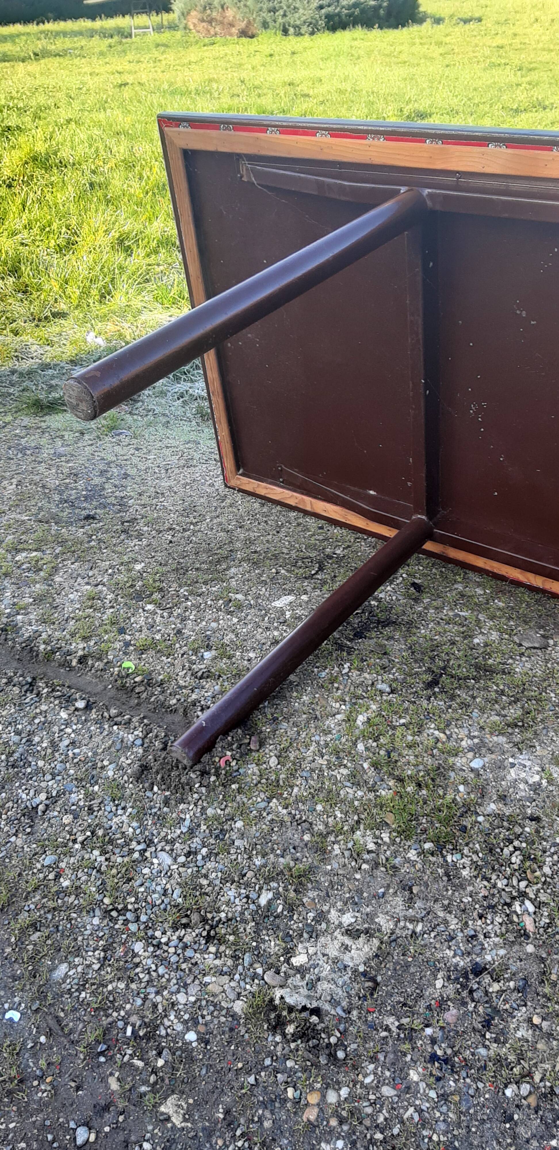 Industrial iron and wood table