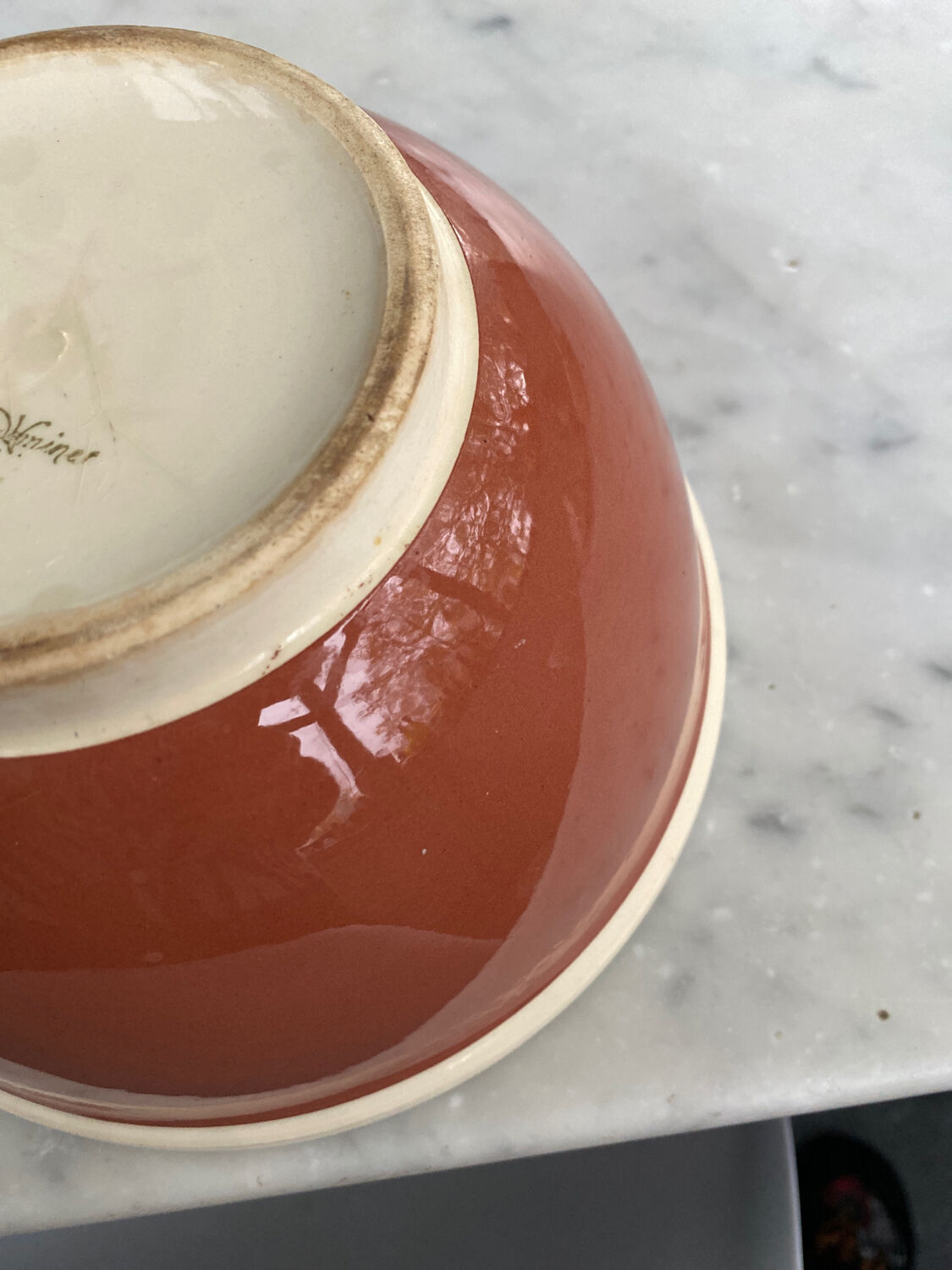 Sarreguemines earthenware salad bowl