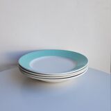 Lot de 4 assiettes vertes et blanches
