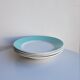 Lot of 4 green and white plates